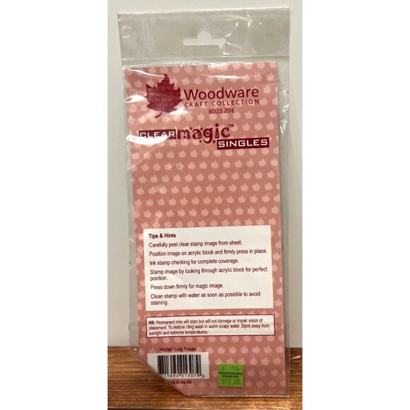 Woodware Clear Magic Singles Thanks Stamp set FRS307 Curly Thanks - Picture 2 of 3